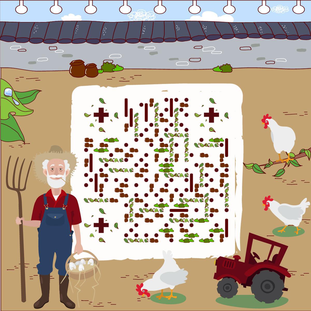 农场老爷爷的养鸡场二维码生成器-平面静态-正方形码