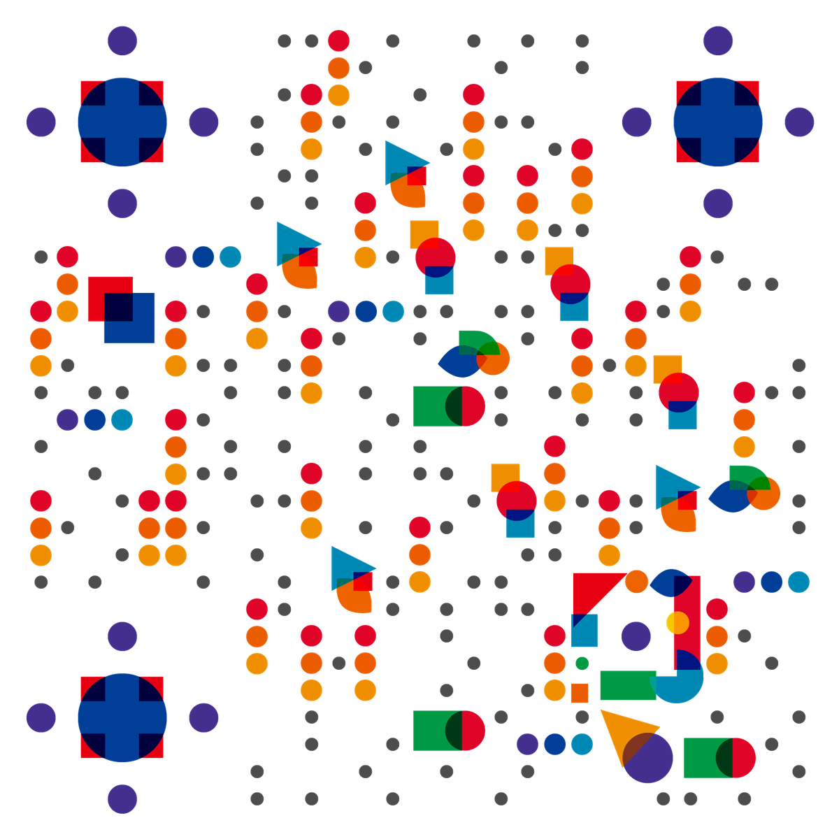 色块叠加五彩二维码生成器-平面静态-无背景码