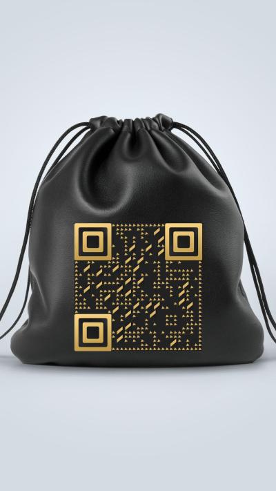 实物黑金包包购物零钱二维码生成器-平面静态-手机海报