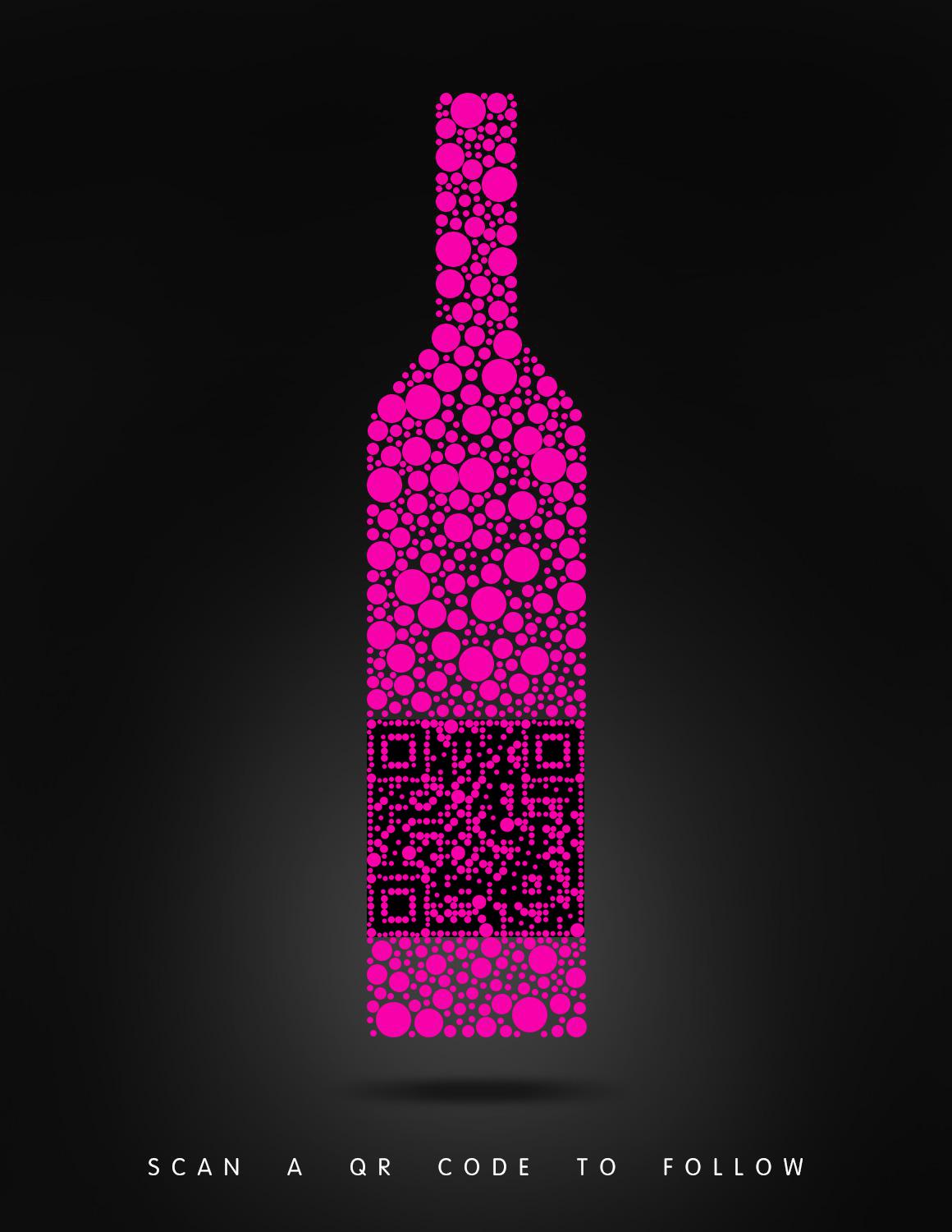 黑色氛围感高端酒会密集粉色气泡二维码生成器-平面静态-微信名片