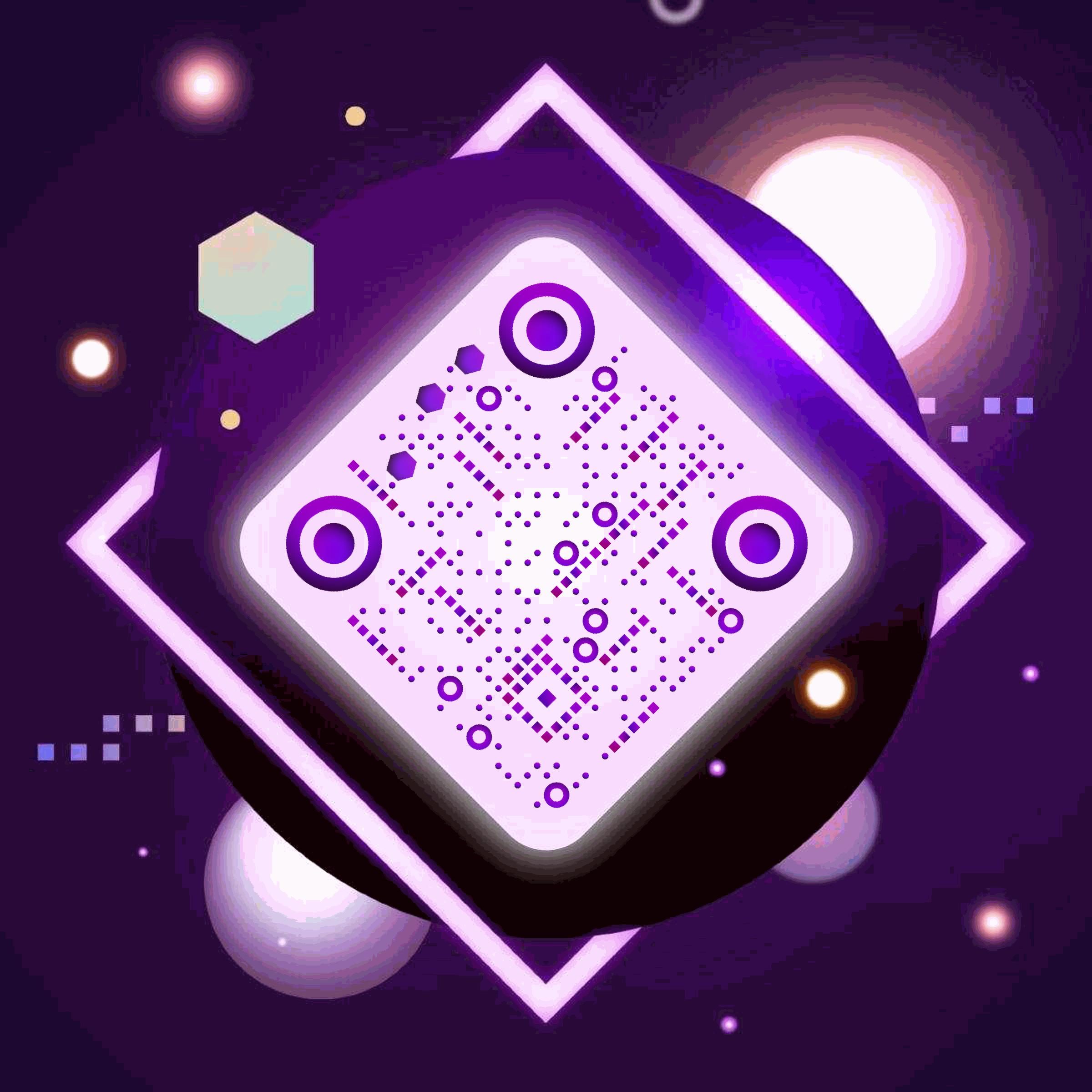 紫色星球发光二维码生成器-平面静态-正方形码