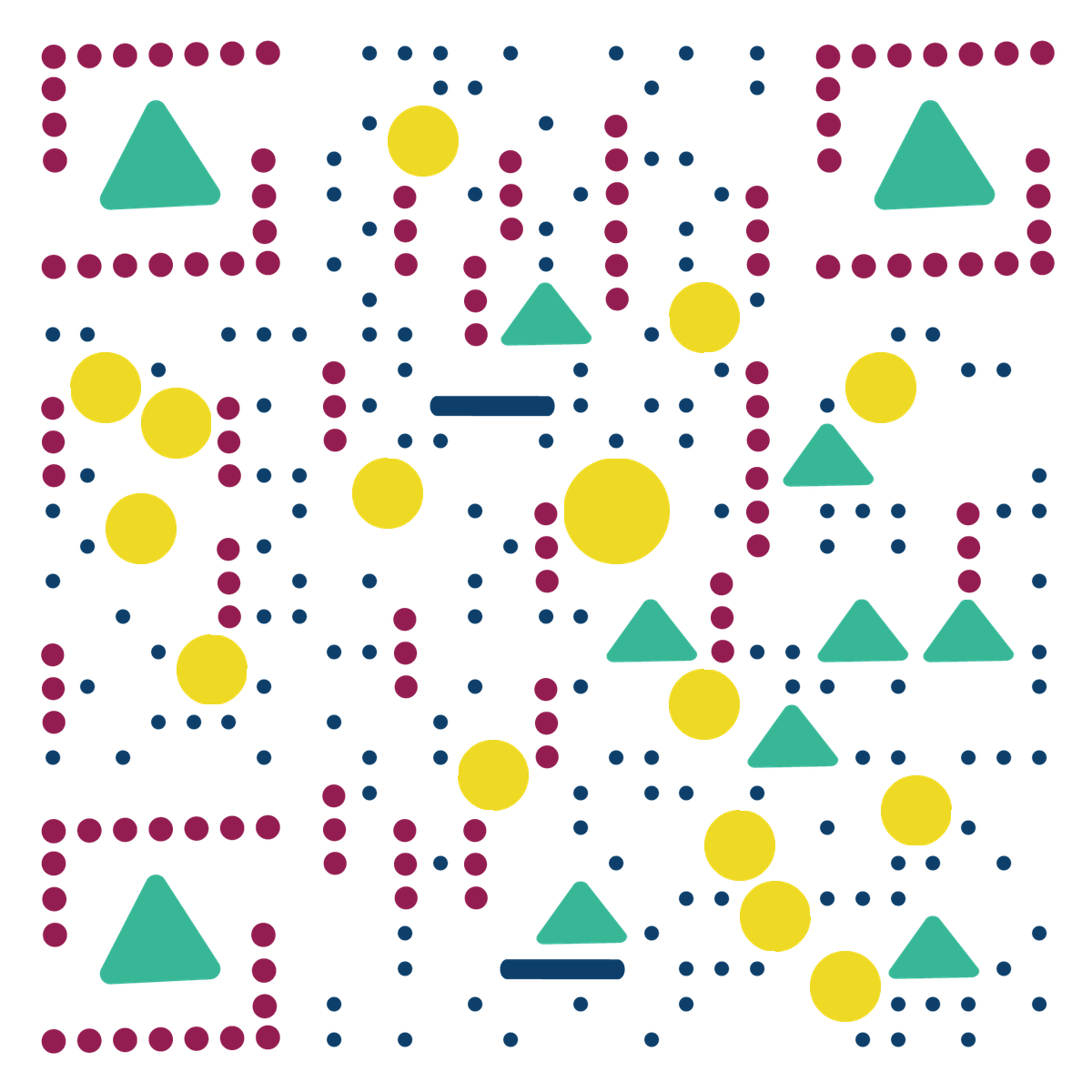 抽象的图形时尚彩色几何图形二维码生成器-平面静态-无背景码
