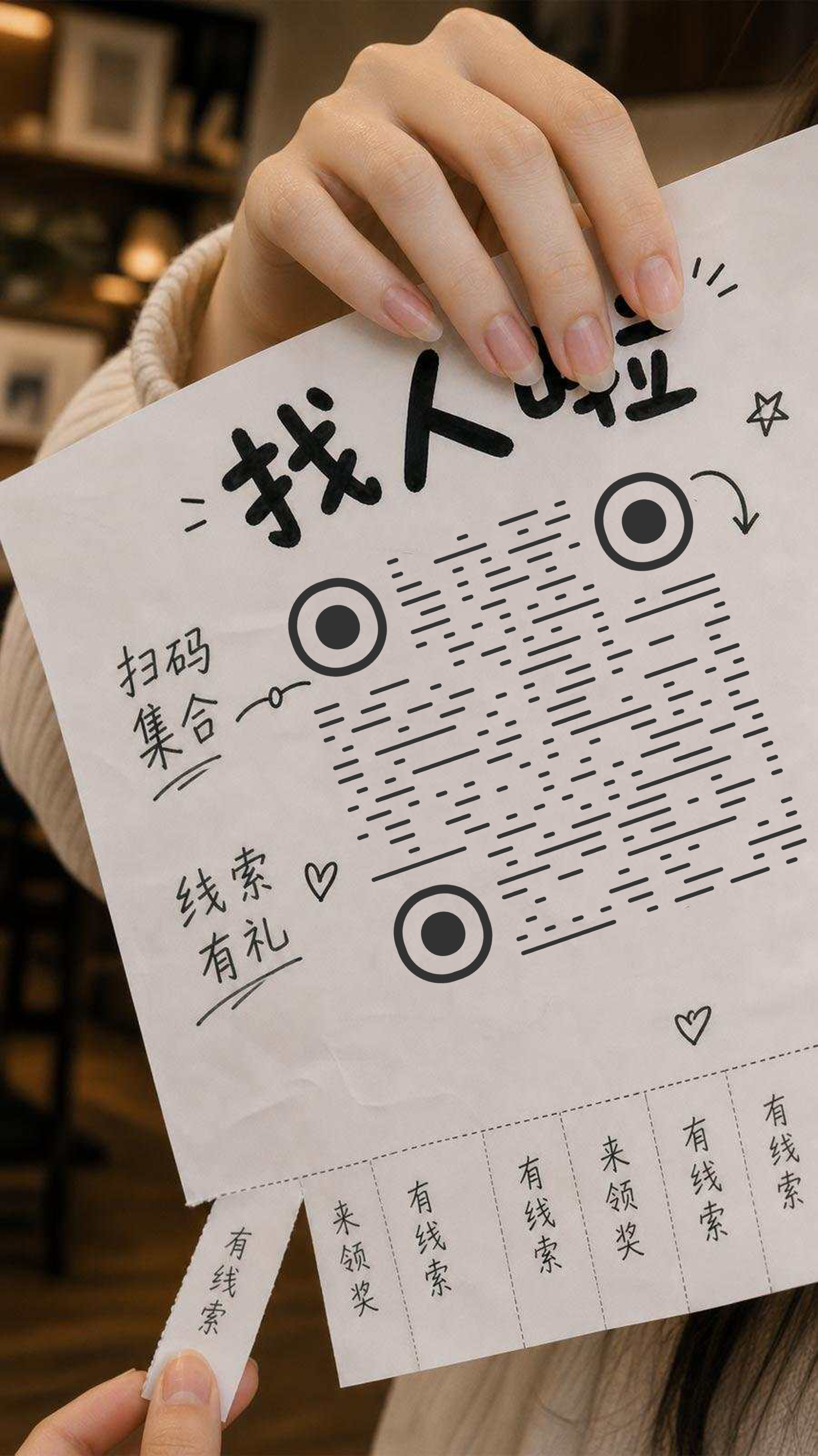 社交动态寻人启事找人啦横条隐藏二维码二维码生成器-平面静态-手机海报