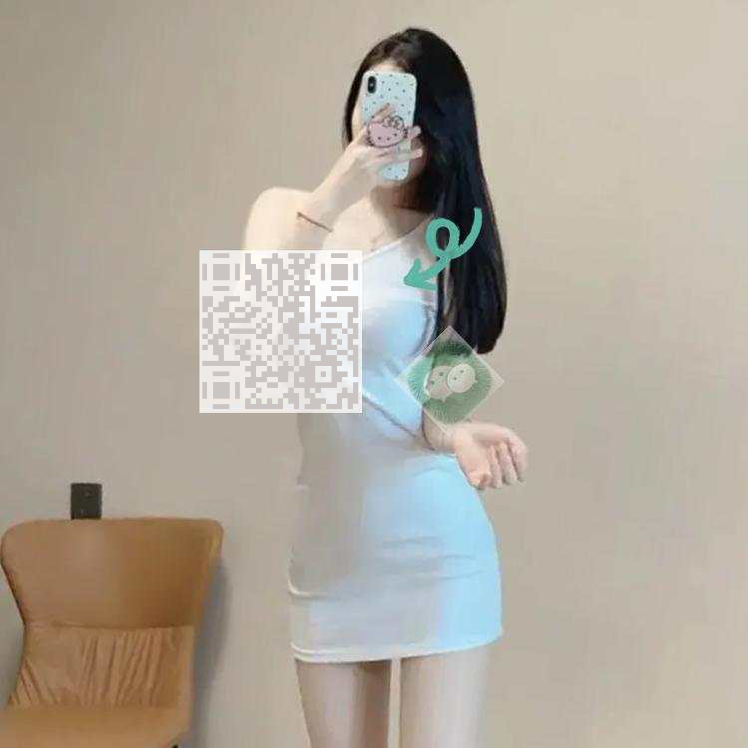 咸鱼动态美女自拍高密度灰隐藏二维码二维码生成器-平面静态-正方形码