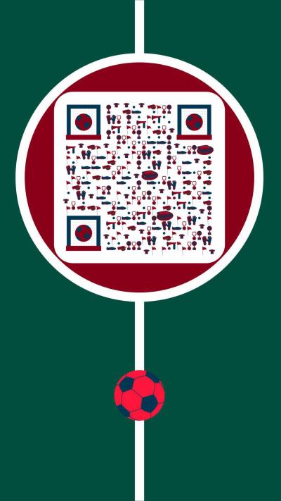 足球赛体育竞技踢球球场世界杯二维码生成器-平面静态-手机海报