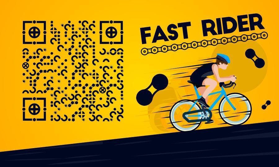 FAST RIDER骑行健康体育运动二维码生成器-平面静态-公众号图