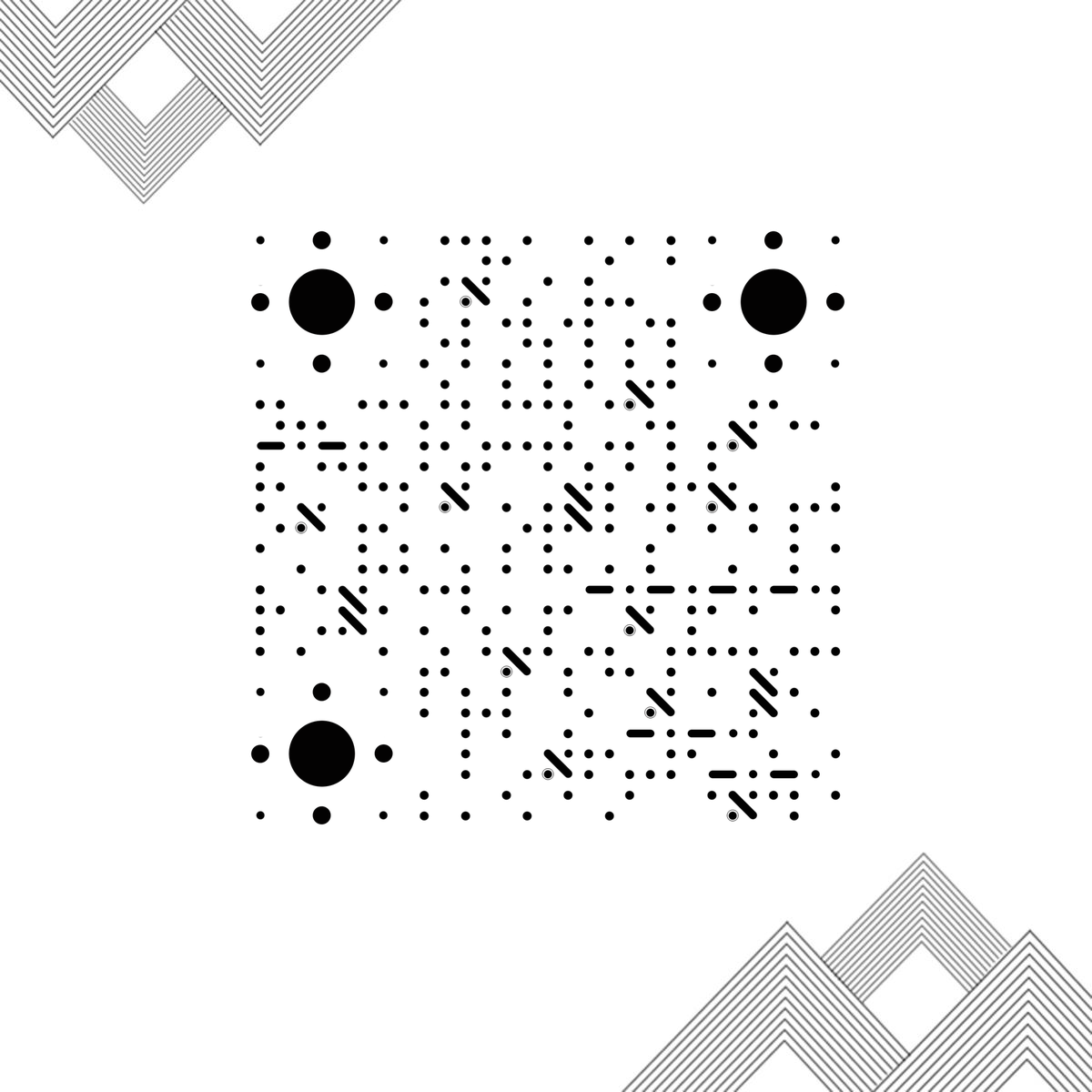 青春奋斗黑白几何简约极简线条二维码生成器-平面静态-正方形码