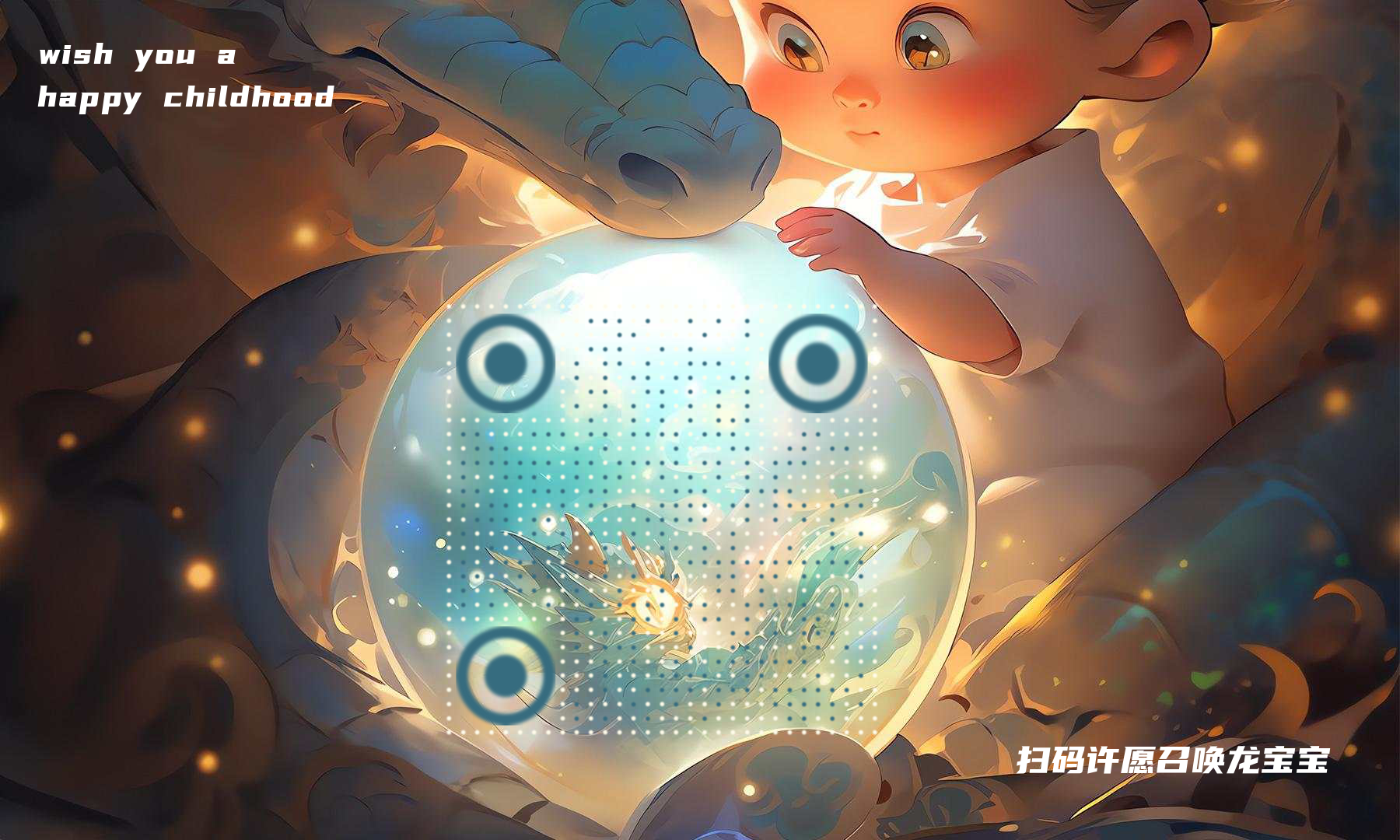 龙宝宝水晶球系列插画（二）二维码生成器-平面静态-公众号图
