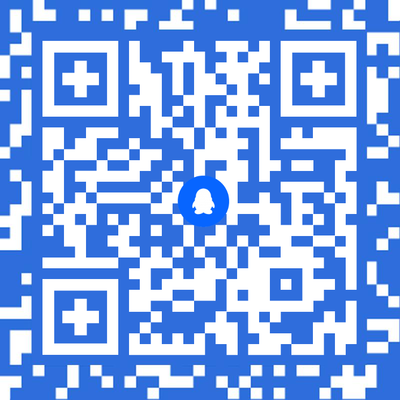 蓝色背景白色十字方角q标隐藏二维码二维码生成器-平面静态-正方形码