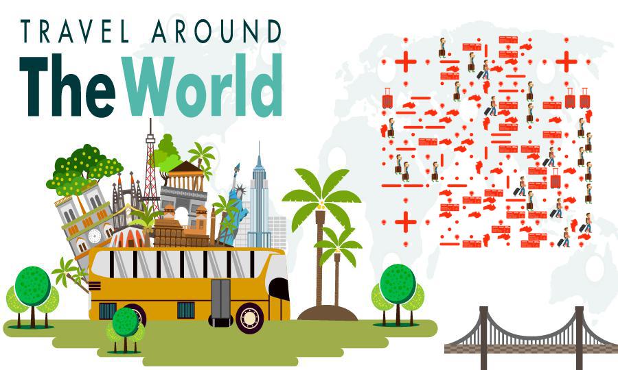 世界地图全球旅行打卡达人二维码生成器-平面静态-公众号图