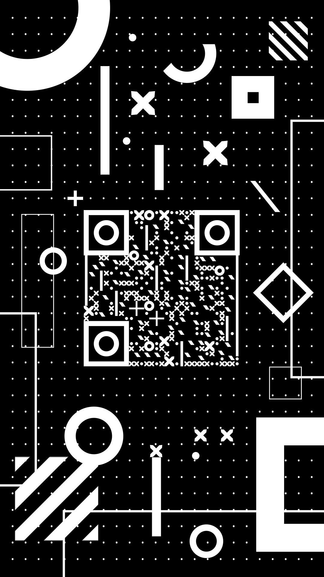简约黑白反白几何图形时尚酷炫二维码生成器-平面静态-手机海报