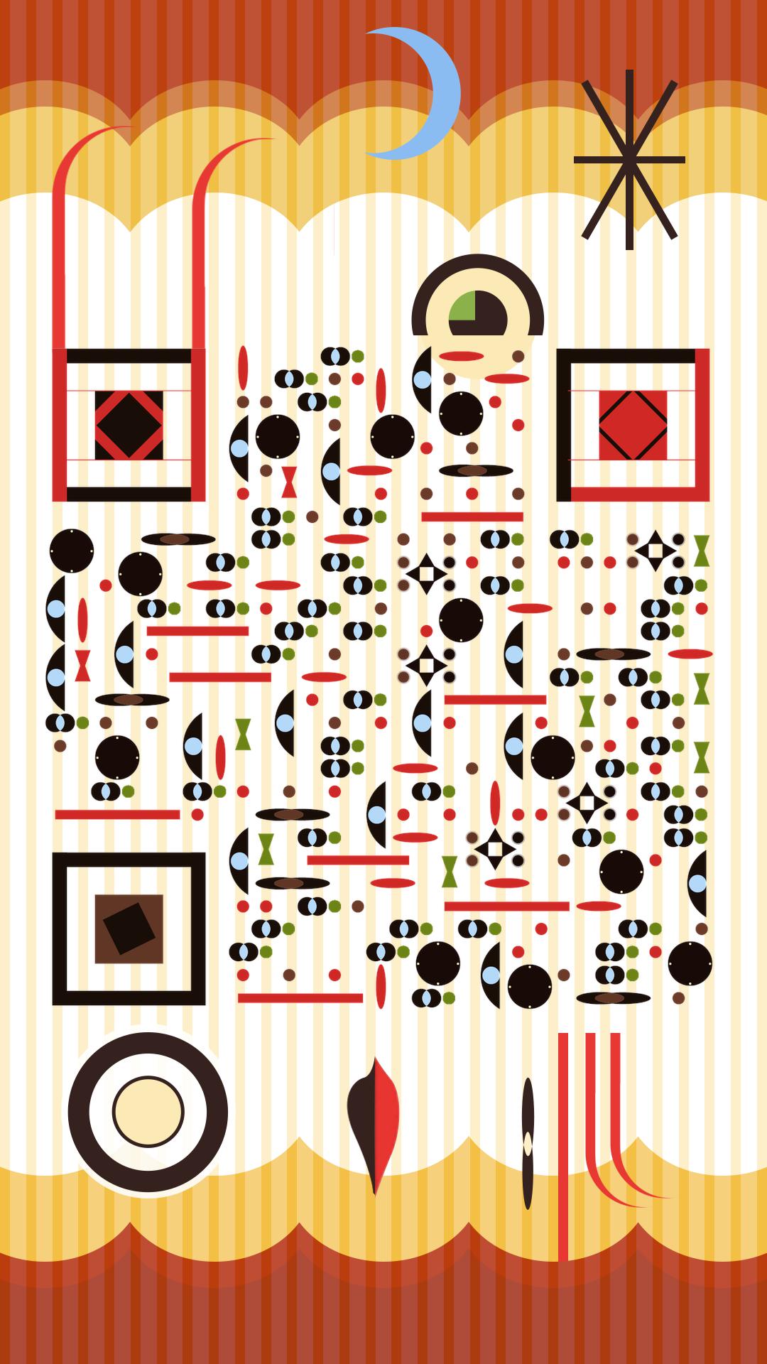 抽象几何图形蒙德里安风格条纹背景现代时尚二维码生成器-平面静态-手机海报