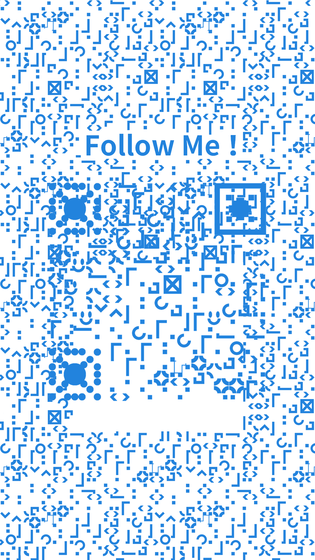 随机点线蓝色图形创意加关注加好友元素隐藏码二维码生成器-平面静态-手机海报