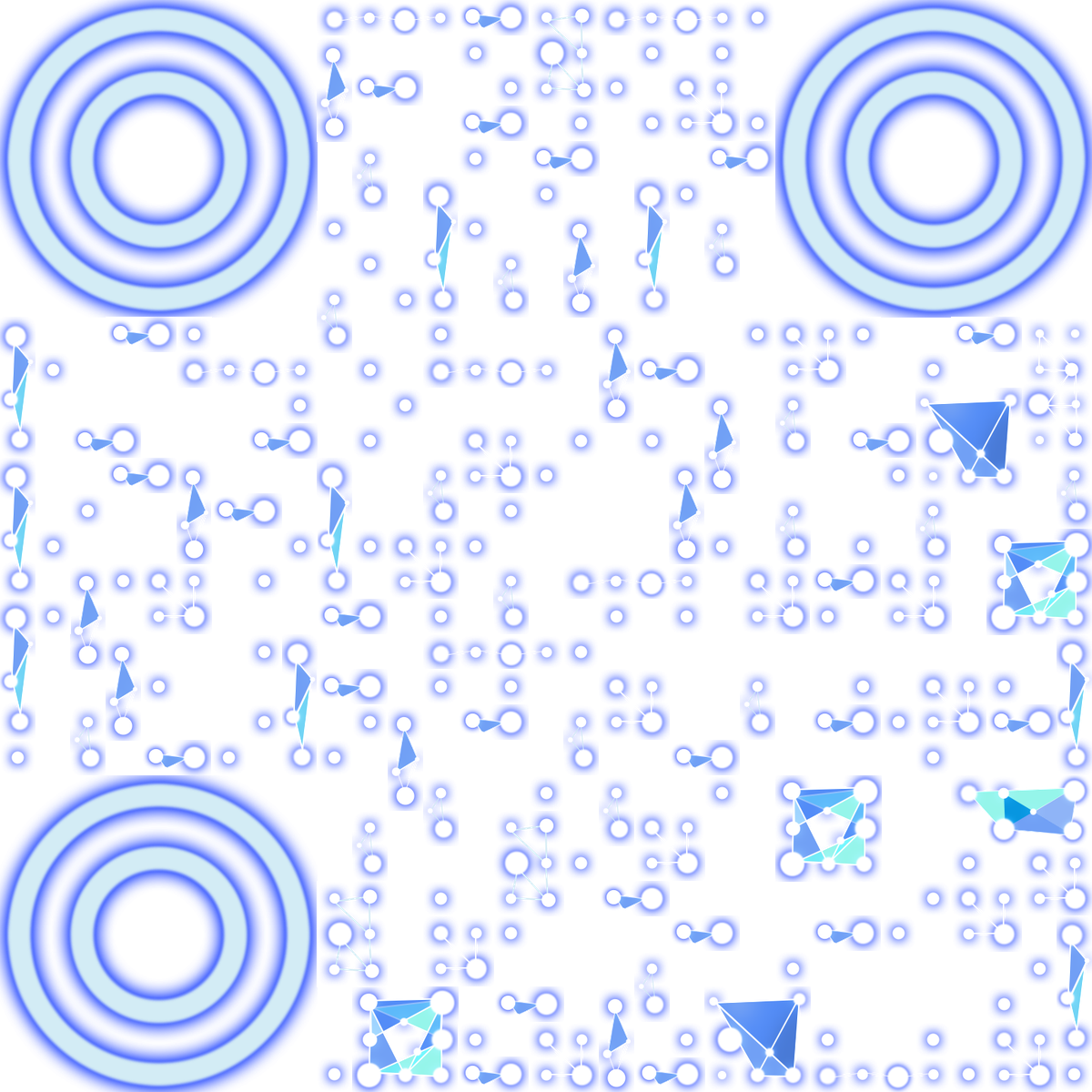 蓝色几何星光圣诞树二维码生成器-平面静态-无背景码