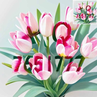 陌头抖头粉郁金香 AI 艺术字-第九工场字体生成器