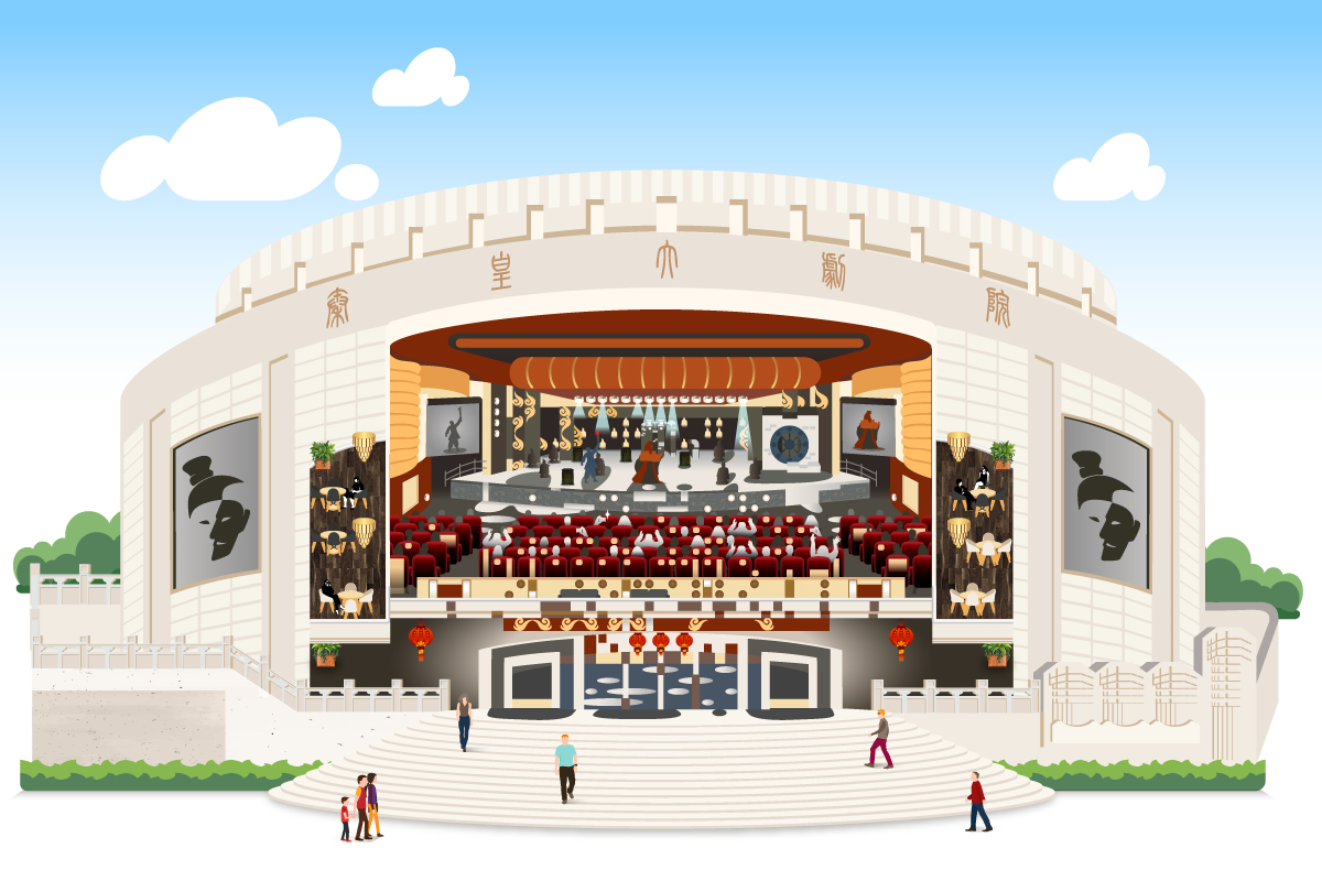 秦皇大剧院平面静态艺术二维码创意二维码-第九工场设计外包