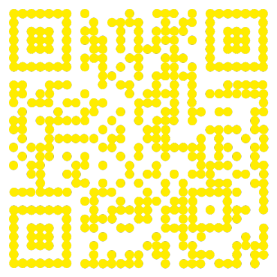 黄色融球圆形贴贴二维码生成器-平面静态-无背景码