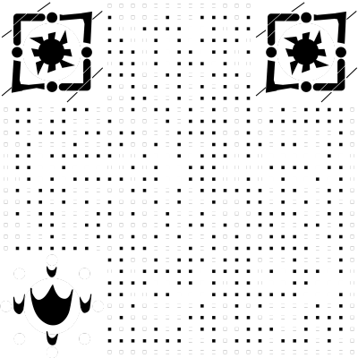 黑白随机点阵简约定位框码 01二维码生成器-平面静态-无背景码