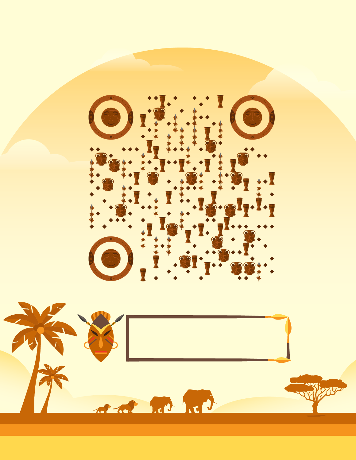 非洲风情热带旅游二维码生成器-平面静态-微信名片