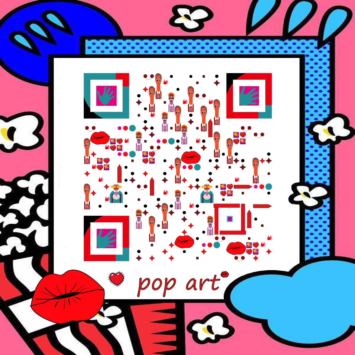 popular art波普时尚艺术二维码生成器-平面静态-正方形码