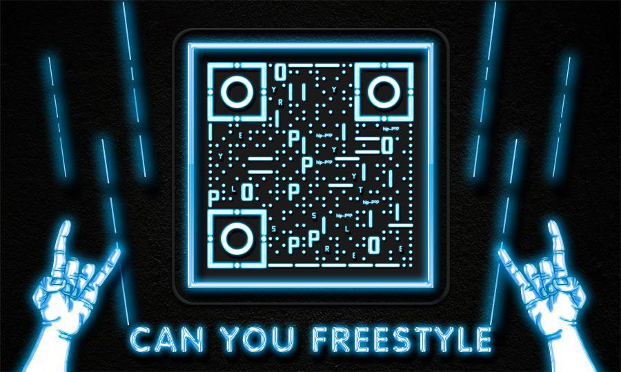 你有freestyle吗霓虹灯嘻哈荧光二维码生成器-平面静态-公众号图