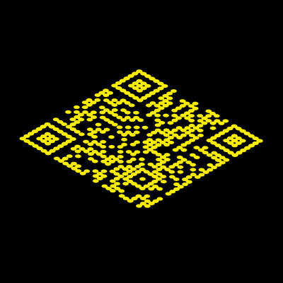 2.5d黄色融球圆形二维码生成器-平面静态-正方形码