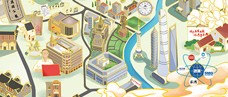 一张图看完“上海这百年 " 的成长历程-插画&艺术二维码