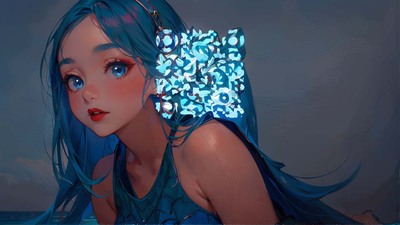 蓝发碧眼二维码生成器-主页背景-AI