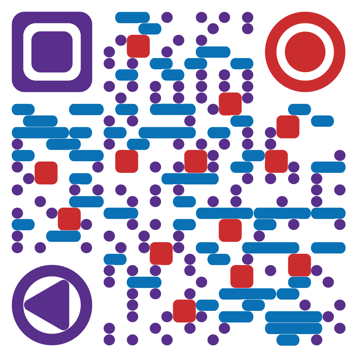 几何圆圈红蓝紫圆形几何图形二维码生成器-平面静态-无背景码
