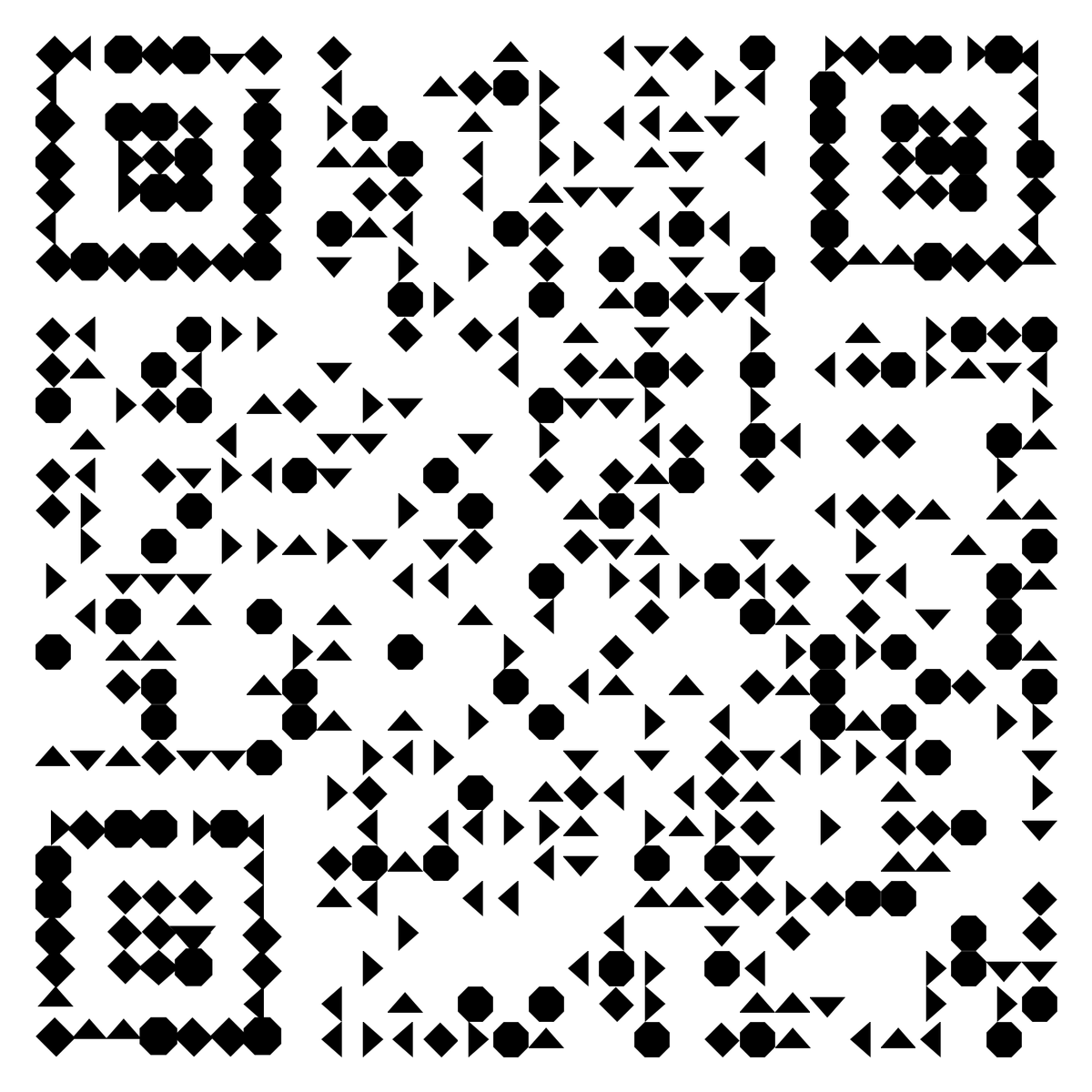 三角八边形菱形二维码（截图识别）二维码生成器-平面静态-无背景码