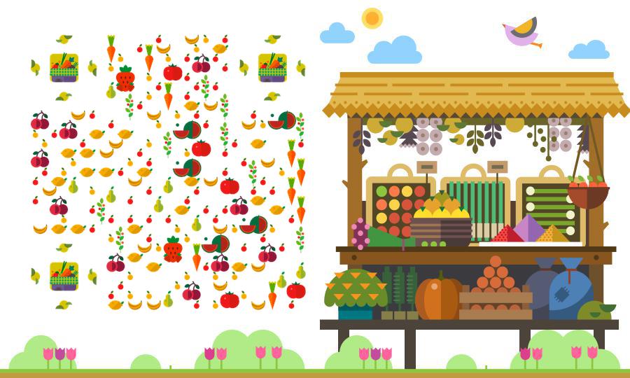 绿地零售水果摊二维码生成器-平面静态-公众号图