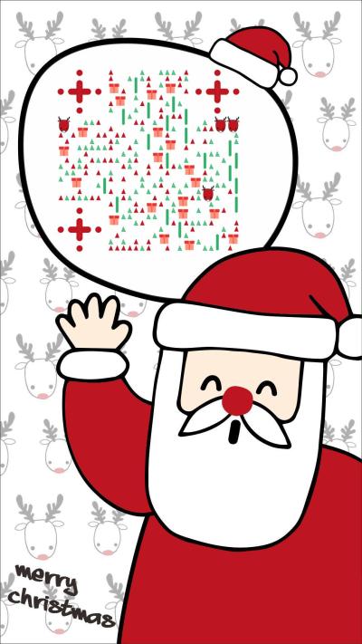 圣诞老人礼物包裹圣诞快乐手绘二维码生成器-平面静态-手机海报