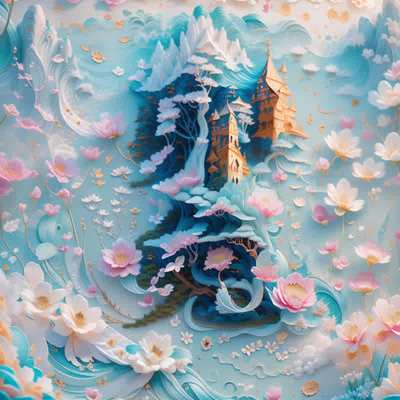 花海织绣工艺卯兔生肖AI艺术隐藏字-第九工场字体生成器