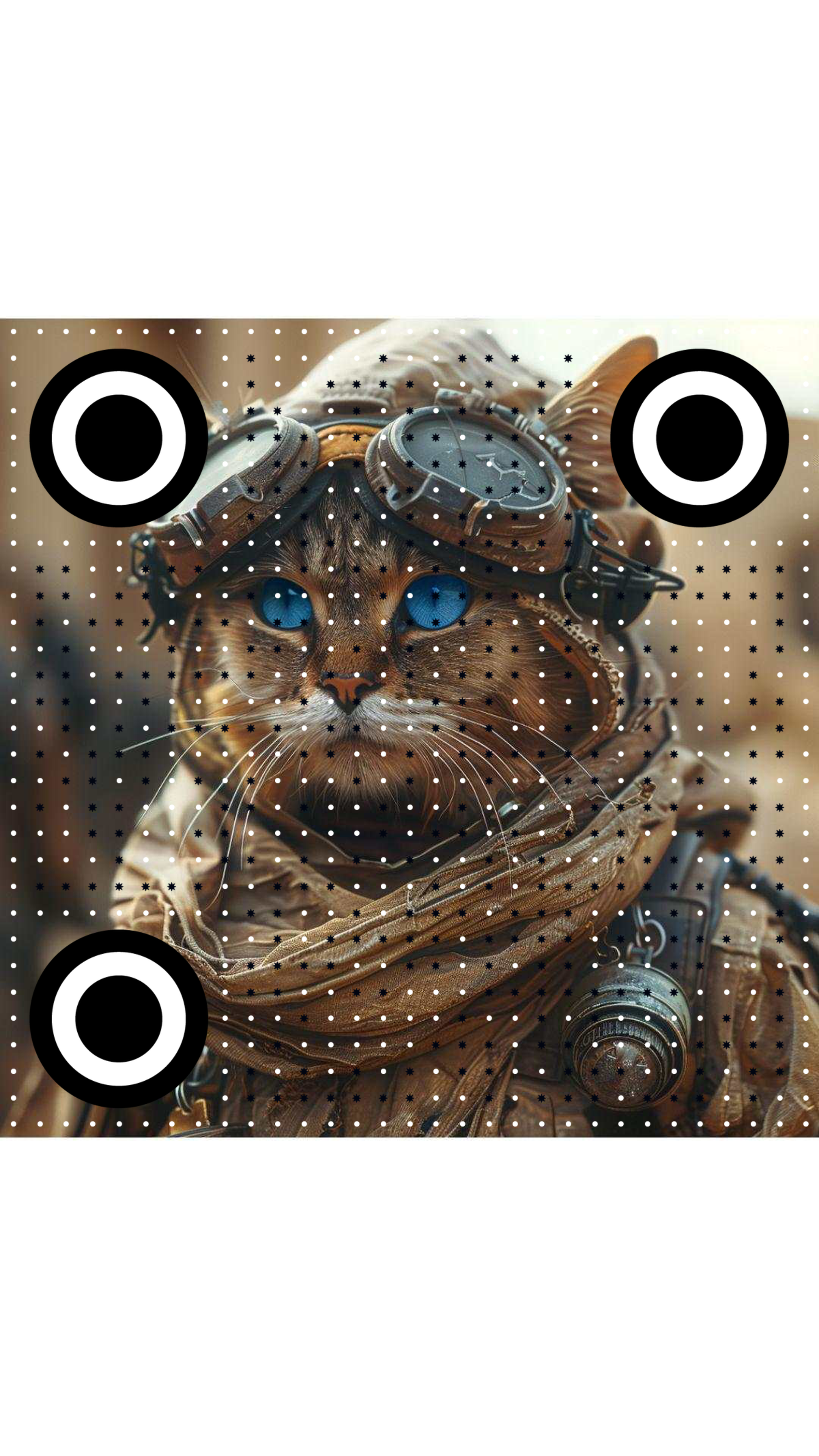 影视热点蓝眼冒险者猫咪护目镜二维码生成器-平面静态-手机海报