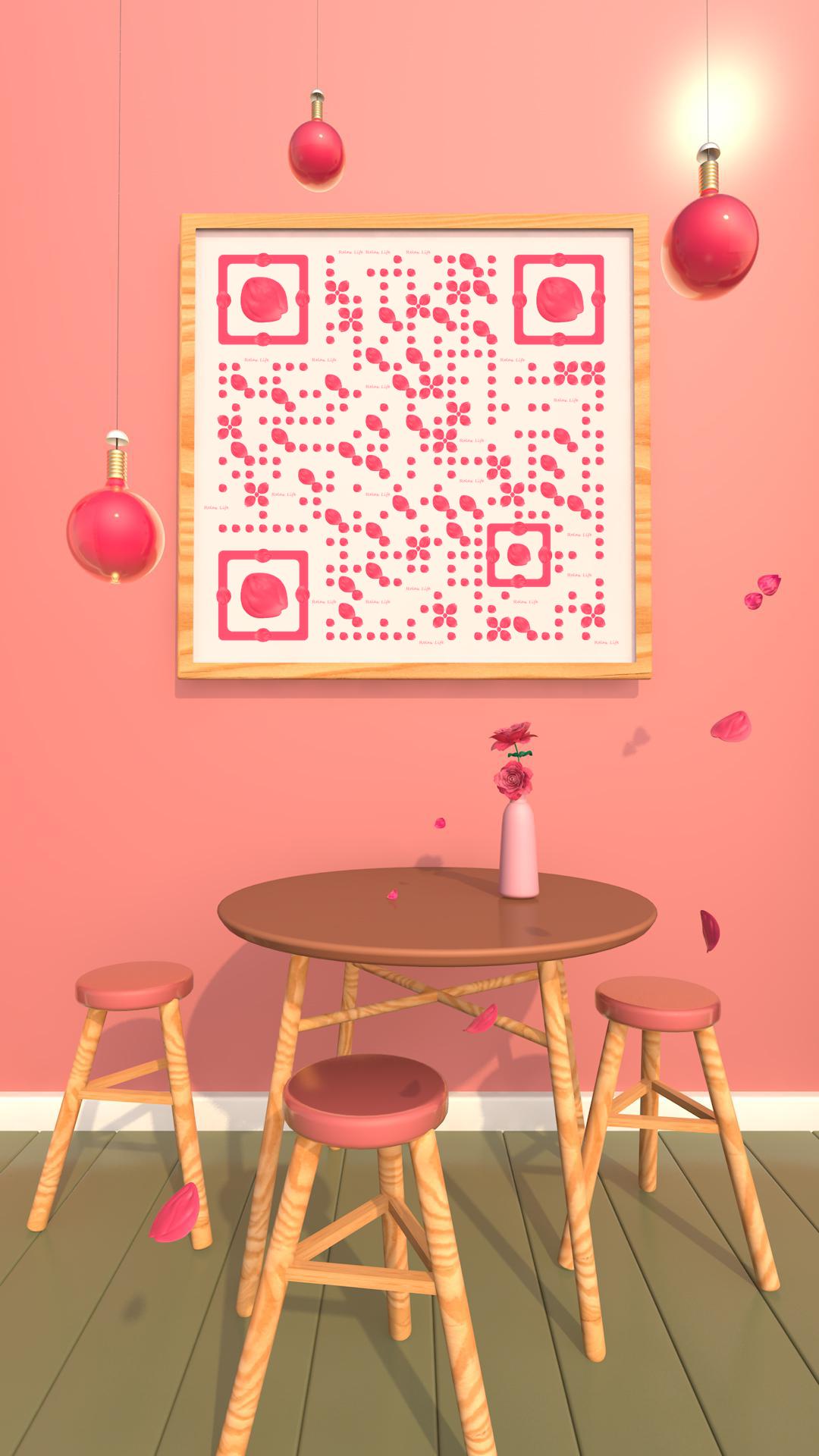 休闲小角客厅画框吊灯花瓣红色二维码生成器-平面静态-手机海报