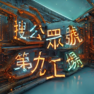 金属霓虹赛博朋克AI艺术字-第九工场字体生成器