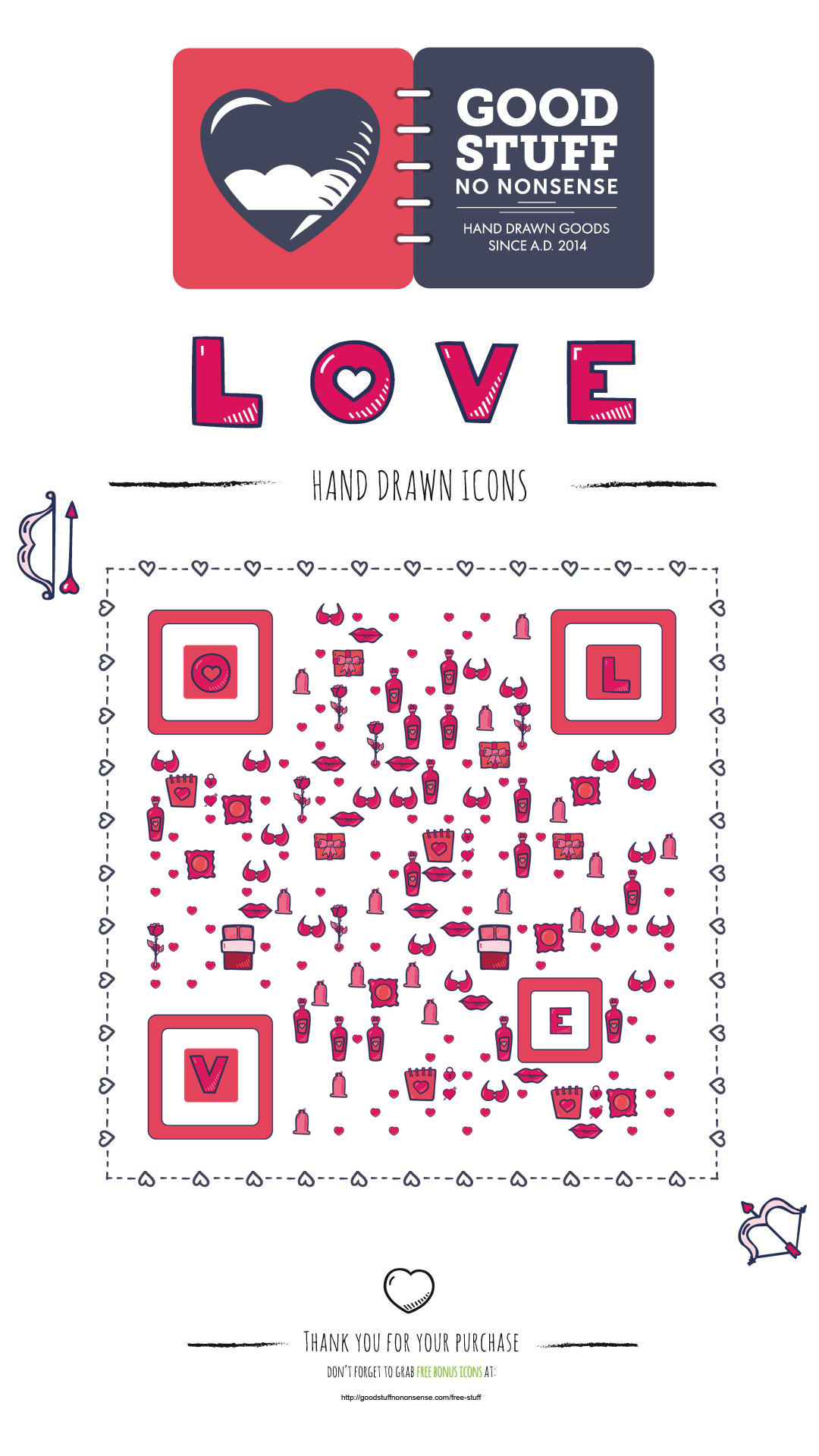 LOVE手绘涂鸦爱情信物ICON二维码生成器-平面静态-手机壁纸