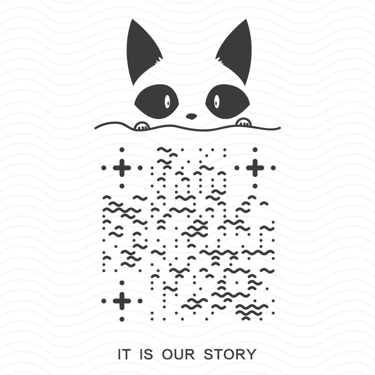 黑白可爱卡通动物故事宠物领养二维码生成器-平面静态-正方形码