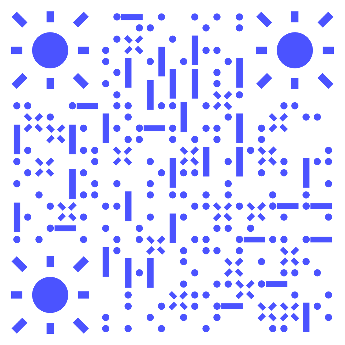 基础几何青色放射圆与矩形二维码生成器-平面静态-无背景码