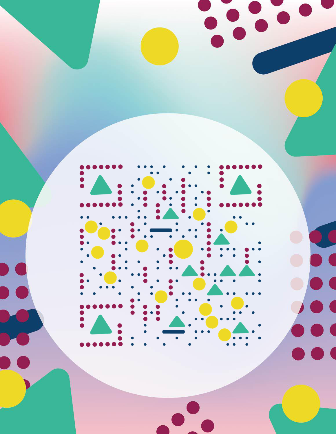 抽象的图形时尚彩色几何图形二维码生成器-平面静态-微信名片