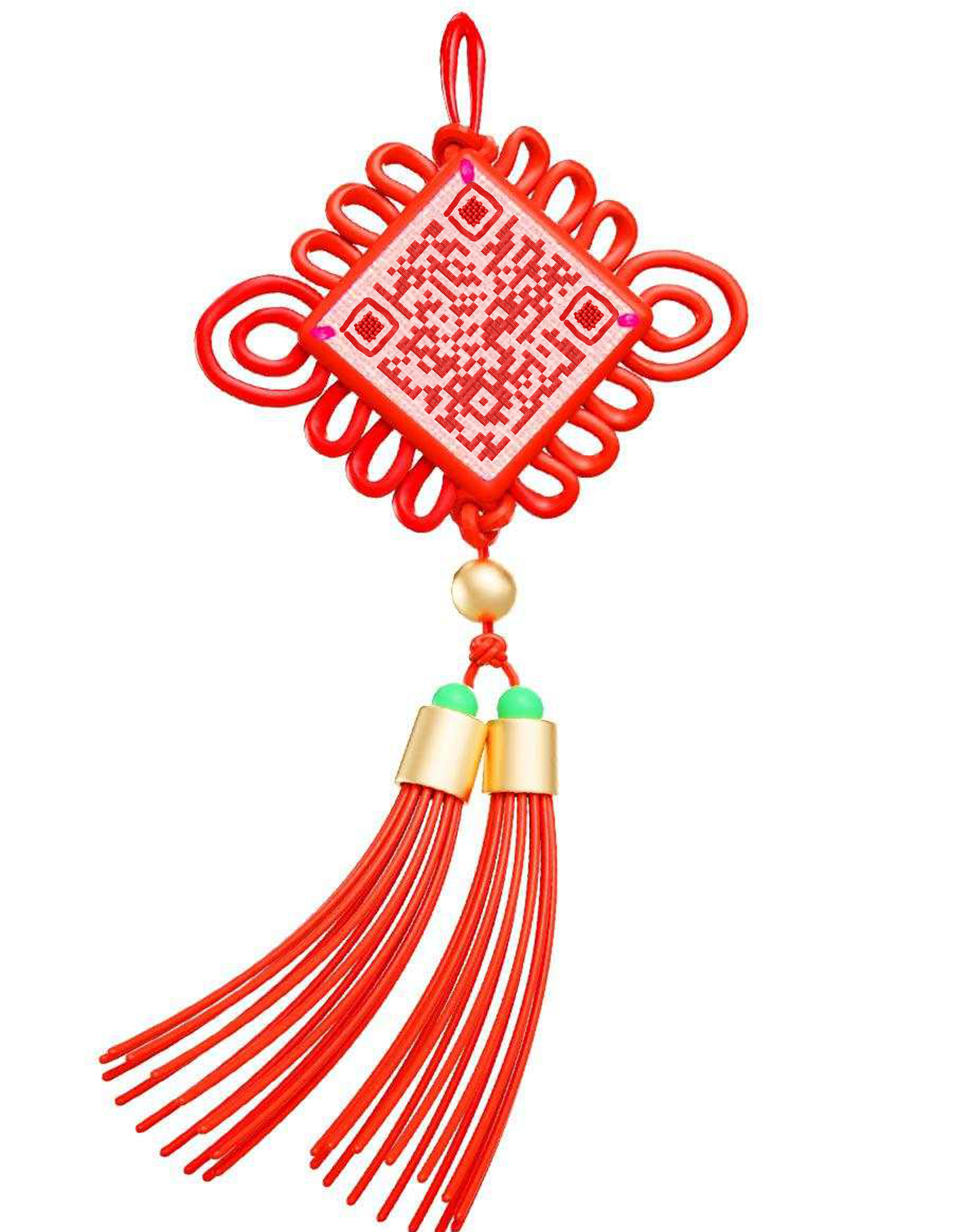 中国结3d红色艺术二维码二维码生成器-平面静态-微信名片