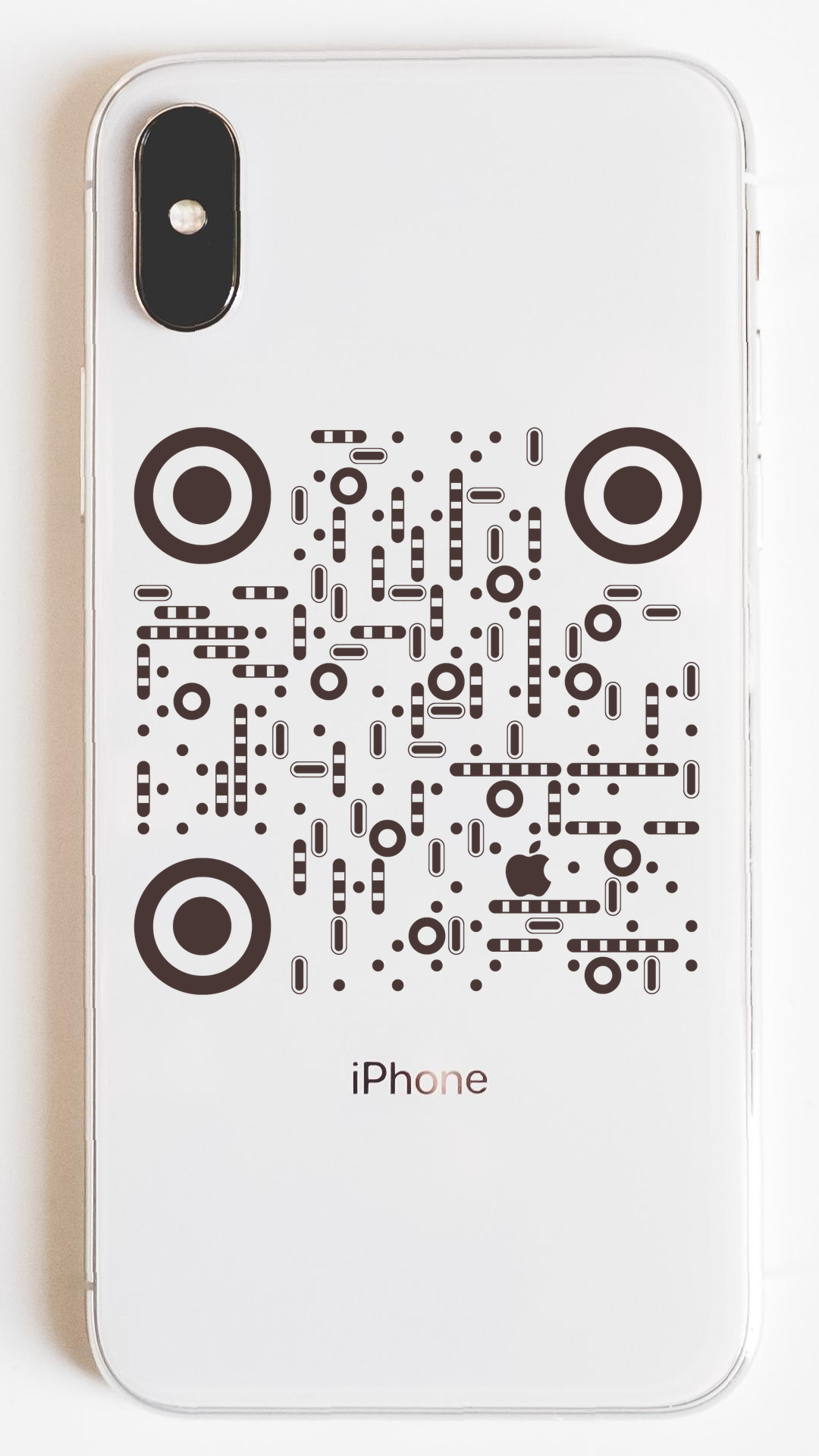 iPhone白色手机壳长按解锁二维码生成器-平面静态-手机壁纸