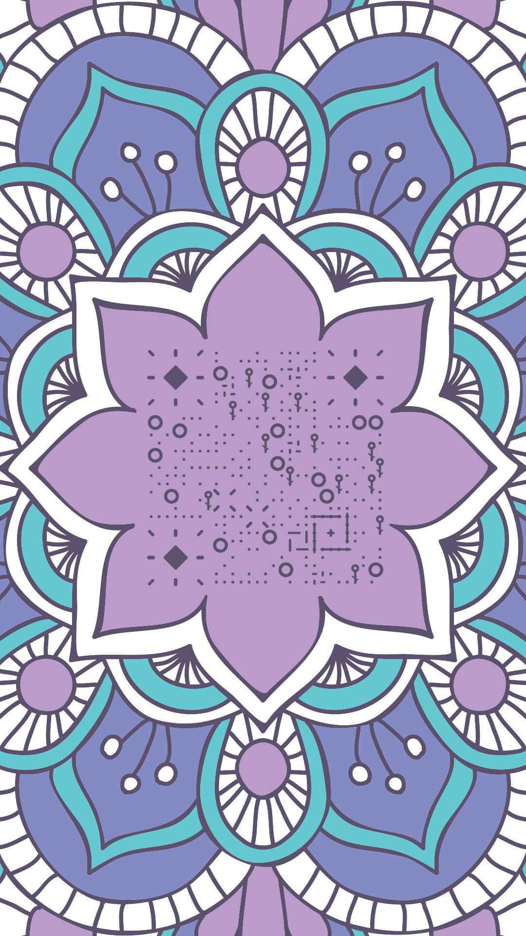 时尚紫色花纹花朵印花艺术复古二维码生成器-平面静态-手机海报
