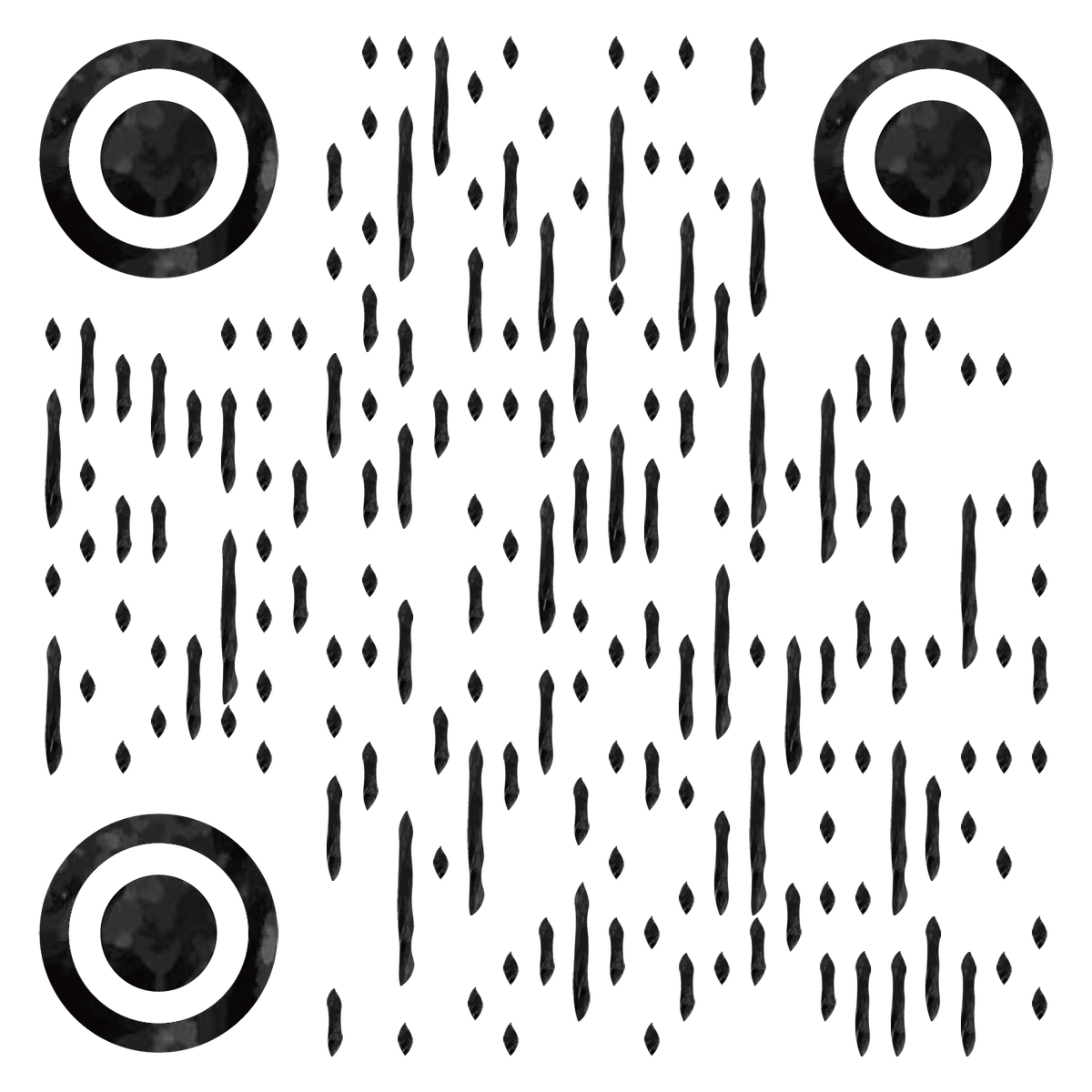 斑马动物清新黑白手绘水彩创意二维码生成器-平面静态-无背景码