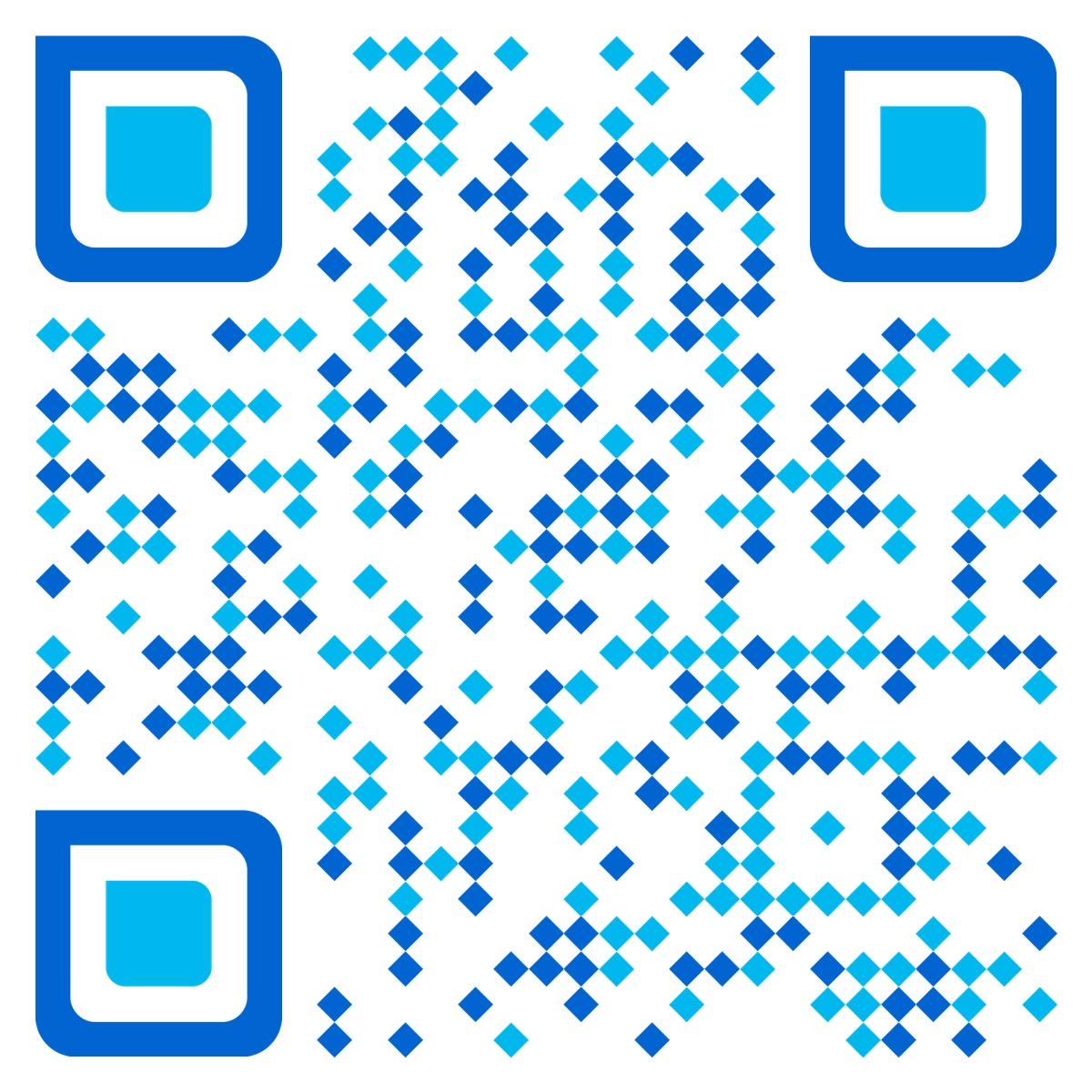 基础几何跳跃蓝色菱形二维码生成器-平面静态-无背景码