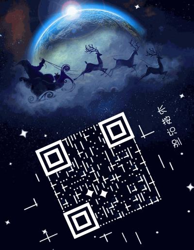 圣诞星空简约反白二维码二维码生成器-平面静态-微信名片