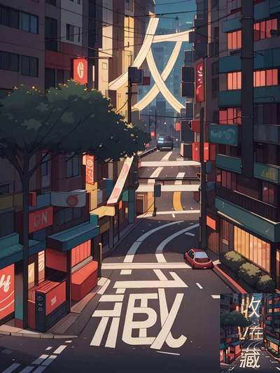 傍晚城市夜景AI艺术字二维码生成器-艺术字封面-AI