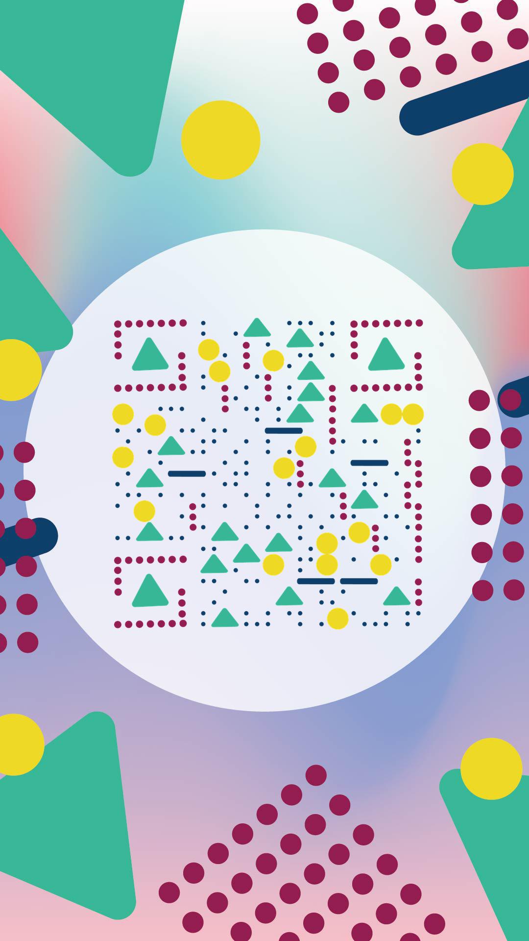 抽象的图形时尚彩色几何图形二维码生成器-平面静态-手机海报