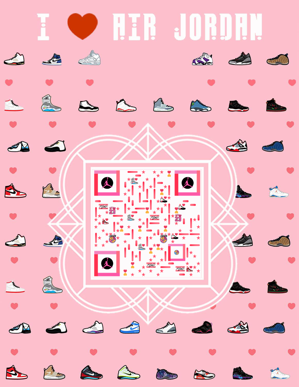 JORDAN鞋子粉色运动体育健身二维码生成器-平面静态-微信名片