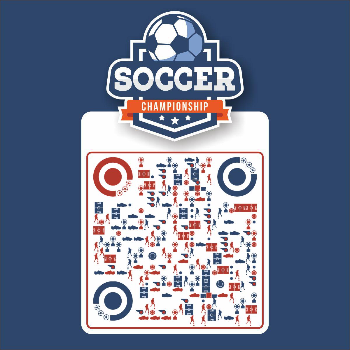踢足球体育运动竞技比赛世界杯二维码生成器-平面静态-正方形码